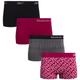 Reebok Women's Underwear - Seamless Boyshort Panties (4 Pack), Grey/Stripe/Black/Red, Medium