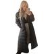 Women Long Down Coat, Winter Warm Maxi Polyester-Padded Jackets with Hooded, Female Thickened Windproof Puffer Parka, for Lady, Work, Outdoor, Skiing, University, Girls (Black, UK 12)