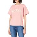 BOSS Womens C Evina Garment-Dyed Logo T-Shirt in Organic-Cotton Jersey Pink