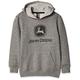 John Deere Boys' Youth Fleece Pullover Hoodie Hooded Sweatshirt, Grey, 7