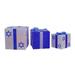 3pc White and Blue Shimmering Lighted Hanukkah Gift Box 12"