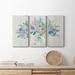 Winston Porter Sweet Summer - 3 Piece Wrapped Canvas Painting Set Canvas in Black/Blue/Green | 48 H x 96 W x 1 D in | Wayfair