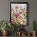 Red Barrel Studio® Jardin de Fleurs - Picture Frame Painting on Canvas in Black/Blue/Green | 24.5 H x 18.5 W x 1.5 D in | Wayfair