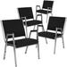 Inbox Zero Hurshid 1000 lb. Rated Antimicrobial Bariatric Reception Arm Chair Metal/Fabric in Black | 34 H x 26.5 W x 26.5 D in | Wayfair