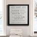 Trinx Home Sweet Home Rules - Picture Frame Textual Art on Canvas Canvas, Solid Wood in Black/Blue/Green | 34.5 H x 34.5 W x 1.5 D in | Wayfair