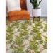 Green/Orange 48 x 0.08 in Area Rug - Bayou Breeze Cheng Floral/Cream Area Rug Polyester | 48 W x 0.08 D in | Wayfair