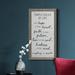 Wexford Home Simple Rules Of Life-Premium Framed Canvas - Ready To Hang Canvas, Solid Wood in Black/White | 43.5 H x 23.5 W x 1.5 D in | Wayfair