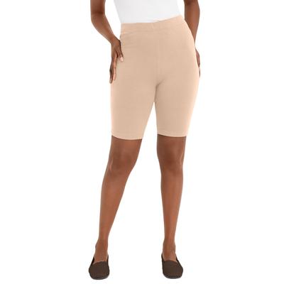 Plus Size Women's Everyday Stretch Cotton Bike Short by Jessica London in Nude (Size 14/16)