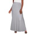 Plus Size Women's Everyday Stretch Knit Maxi Skirt by Jessica London in Heather Grey (Size 18/20) Soft & Lightweight Long Length