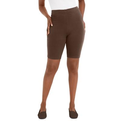 Plus Size Women's Everyday Stretch Cotton Bike Short by Jessica London in Chocolate (Size 18/20)