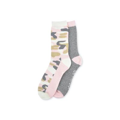 Plus Size Women's 2 Pack Super Soft Midweight Cushioned Thermal Socks by GaaHuu in Pink Camo Grey (Size ONE)
