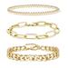 Free People Jewelry | 14k Gold Bracelet Set Adjustable | Color: Gold | Size: Os