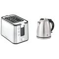 Krups KH442D Control Line Premium Toaster | Edelstahl | 2 kurze Schlitze für 2 Scheiben | Silber/Schwarz & WMF Stelio Wasserkocher Edelstahl 1,2l, elektrischer Wasserkocher mit Kalk-Wasserfilter