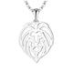 JO WISDOM Women Lion Necklace,925 Sterling Silver Lucky Animal Amulet Pendant Necklace with White Gold Plated