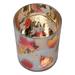 Northlight Seasonal 6" Matte White & Gold Autumn Leaves Flameless Glass Candle Holder Glass in Gray/Red | 6 H x 4.75 W x 4.75 D in | Wayfair