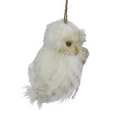 Northlight Seasonal 6" White & Brown Faux Fur Owl Christmas Ornament Plastic in White/Yellow | 6 H x 3.5 W x 3 D in | Wayfair NORTHLIGHT GB90511