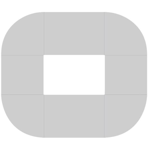 HAMMERBACHER Konferenztisch »London« oval 320 x 160 x 72 - 74 cm grau, 74 cm