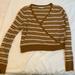 American Eagle Outfitters Sweaters | American Eagle Cropped Sweater. Low Cut And Rustic Orange Color. Size Xl. | Color: Orange/White | Size: Xl
