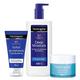 Neutrogena Norwegische Formel Sofort einziehende Handcreme (75ml), Deep Moisture Sofort einziehende Bodylotion (400ml) & Hydro Boost Aqua Creme (50ml), Feuchtigkeitscreme, Körperlotion, Gesichtscreme