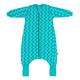 Slumbersac Adult Sleeping Bag with Feet - Non Slip Soles + Removable Sleeves 2.5 Tog Teal Stars - Large