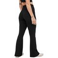 Yoga Trousers Plus Size Women's Yoga Pants Crossover High Waisted Wide Flare Leg Pants Leg Workout Flare Pants Bootcut Work Pants Dress Pants Control Bootleg Pants Black