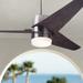 48" Modern Fan Velo DC Nickel Ebony LED Damp Ceiling Fan with Remote