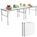 Costway Set of 2 Folding Picnic Utility Table with Carrying Handle-White