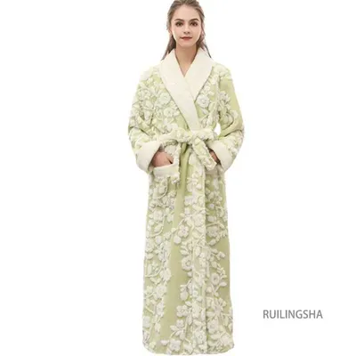 Peignoir d'hiver en flanelle pour femmes Kimono épais et chaud vêtements de nuit grande taille