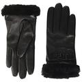 UGG Women's W Classic Leather Logo Glove, Black, L