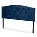 Leone Modern and Contemporary Velvet Upholstered Headboard-Navy Blue
