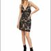 Free People Dresses | Free People Night Shimmers Mini Dress Black Lace Overlay Sequin Womens New | Color: Black/Tan | Size: 2