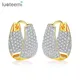 LUOTEEMI-Boucles d'oreilles créoles pour femme grand cercle nar taille réglable blanc cubique