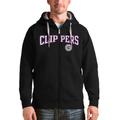 Men's Antigua Black LA Clippers Victory Full-Zip Hoodie