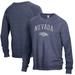 Men's Alternative Apparel Heathered Navy Nevada Wolf Pack The Champ Raglan Pullover Sweatshirt