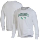 Men's Alternative Apparel Heathered White North Dakota The Champ Raglan Pullover Sweatshirt