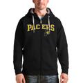 Men's Antigua Black Indiana Pacers Victory Full-Zip Hoodie