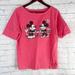 Disney Tops | Disney Parks Mickey Minnie Embroidered Boat Neck L | Color: Black/Pink | Size: L