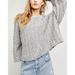 Free People Sweaters | Free People Medium Good Day Pullover Sweater Charcoal Knit Casual Oversized Crop | Color: Gray | Size: M