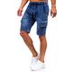 BOLF Men's Bermuda Shorts Destroyed Used Denim Stretch Casual Trousers [7G7] - Blue - M