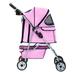 BestPet Pet Stroller Cat Dog Cage Stroller Travel Folding Carrier in Pink/Indigo | 38.6 H x 17.5 W x 33 D in | Wayfair BP-S04T-Pink