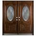 Door Destination Exterior Ready to Install Mahogany Prehung Front Entry Door Wood in Brown/Red | 60 W x 1.75 D in | Wayfair M800G30X30X80RH