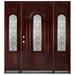 Door Destination Exterior Ready to Install Mahogany Prehung Front Entry Doors Wood in Brown/Red | 60 W in | Wayfair M280A12X36X12X80RH