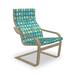 East Urban Home Nested Quirky Rectangles Indoor/Outdoor Seat/Back Cushion Polyester in Blue/Green | 1.57 H x 21.26 W x 1.57 D in | Wayfair