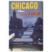 Cities & Skylines Chicago Fly TWA United States Cities By Oliver Gal Wall Art Advertisements Canvas in Blue/Red/Yellow | Wayfair