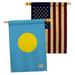 Breeze Decor Palau House Flags Pack Nationality Regional Yard Banner 28 X 40 Inches Double-Sided Decorative Home Decor in Blue/Yellow | Wayfair