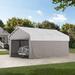 Sunjoy 12x20 Metal Carports, Outdoor Living Pavilion, Gazebo w/ Ceiling Hook & Fabric Enclosure Metal in Gray | 125 H x 240 W x 144 D in | Wayfair