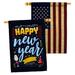 Ornament Collection It New Year 2-Sided Polyester 40 x 28 in. House Flag in Blue/Red/Yellow | 40 H x 28 W in | Wayfair