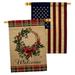 Ornament Collection Winter Wreath 2-Sided Polyester 40 x 28 in. House Flag in Brown/Green/Red | 40 H x 28 W in | Wayfair