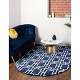 Blue/Gray 94 x 0.5 in Area Rug - Marilyn Monroe Glam Navy Blue Silver Area Rug Polypropylene | 94 W x 0.5 D in | Wayfair 3160357