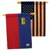 Breeze Decor Home Decor 2-Sided Polyester 3'3 x 2'3 ft. House Flag in Blue/Brown/Red | 40 H x 28 W in | Wayfair BD-CY-HP-108321-IP-BOAA-D-US15-BD